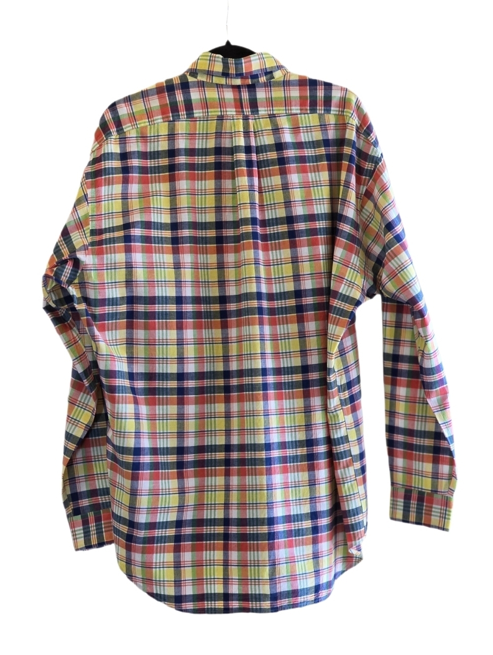 Vintage 90s Polo Ralph Lauren Blake Madras Plaid Cotton Shirt Large EUC - Picture 4 of 17